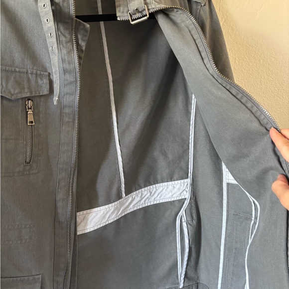 INC International Concepts Men’s Gray Denim Utility Military Jacket 100% Cotton - Picture 4 of 11